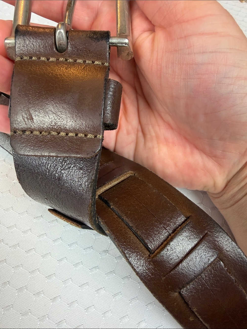 Vintage safari western Classic woman’s Dark Brown Leather Belt